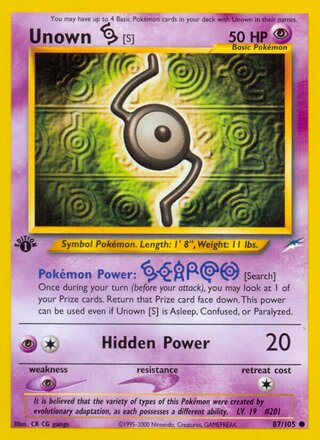Unown [S] 87/113 from Neo Destiny