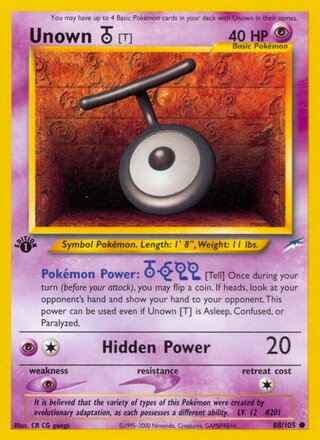 Unown [T] 88/113 from Neo Destiny