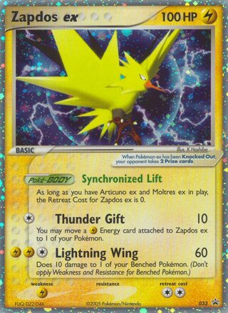 Zapdos ex 33/40 from Nintendo Promos