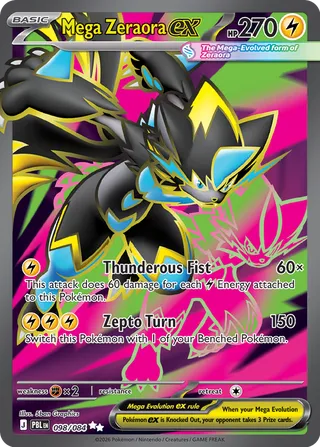 Mega Zeraora ex 98/120 from Pitch Black