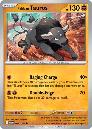Paldean Tauros 48/130 from Phantasmal Flames