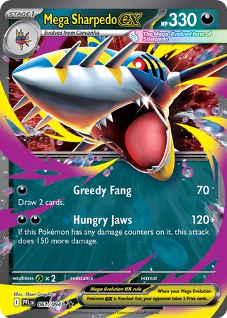 Mega Sharpedo ex 61/130 from Phantasmal Flames