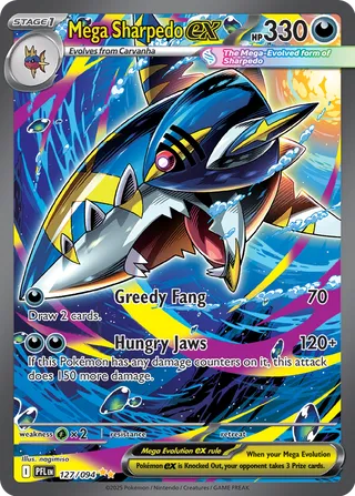 Mega Sharpedo ex 127/130 from Phantasmal Flames