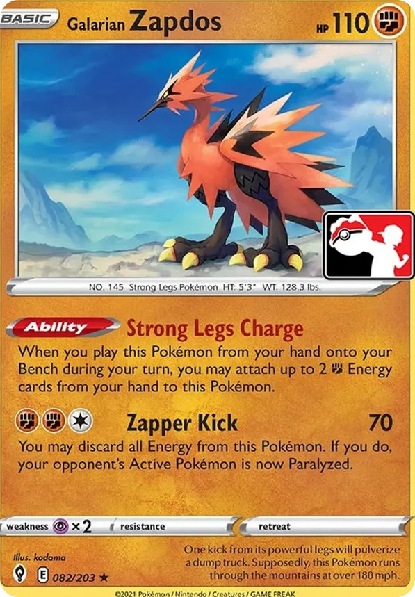 Galarian Zapdos 18/170 from Play! Pokémon Prize Pack Series One