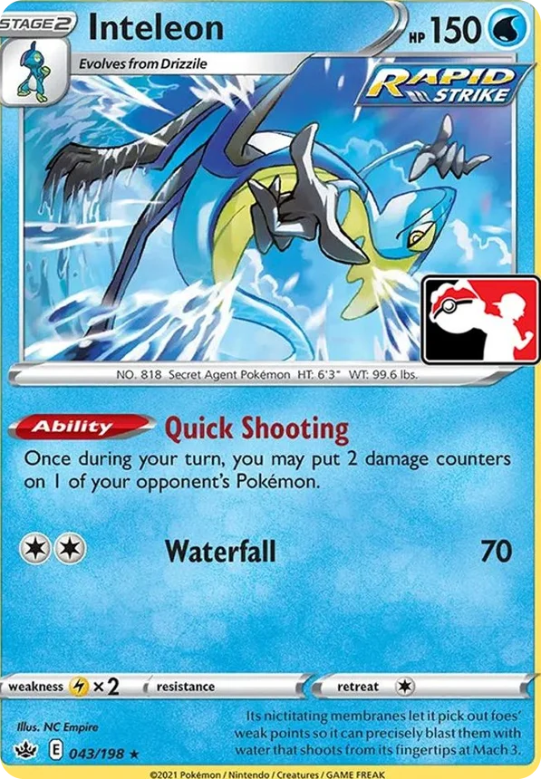 Inteleon 43/170 from Play! Pokémon Prize Pack Series One