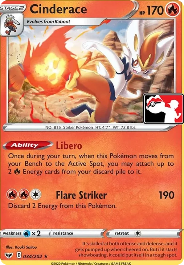 Cinderace 145/170 from Play! Pokémon Prize Pack Series One