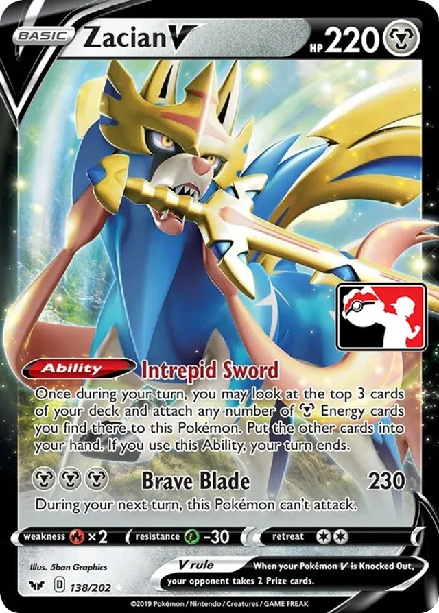 Zacian V 150/170 from Play! Pokémon Prize Pack Series One