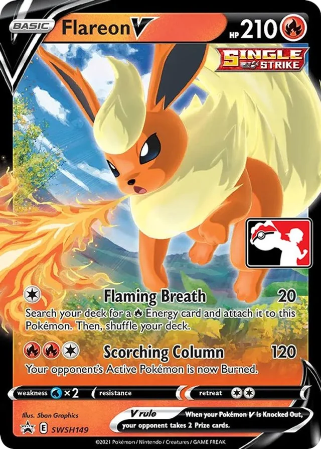 Flareon V 168/170 from Play! Pokémon Prize Pack Series One