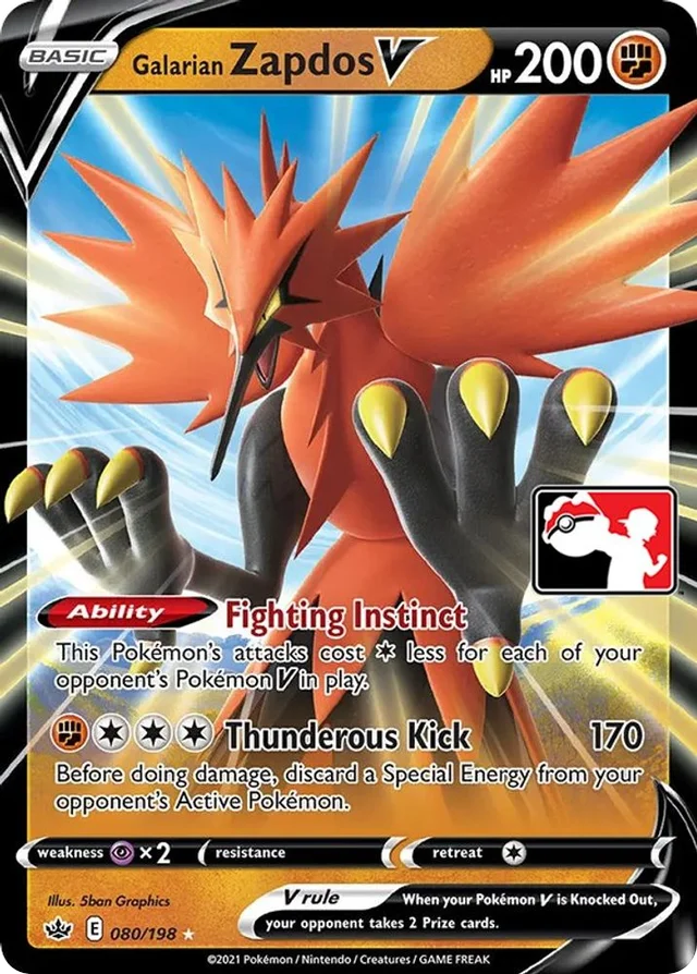 Galarian Zapdos V 111/154 from Play! Pokémon Prize Pack Series Two