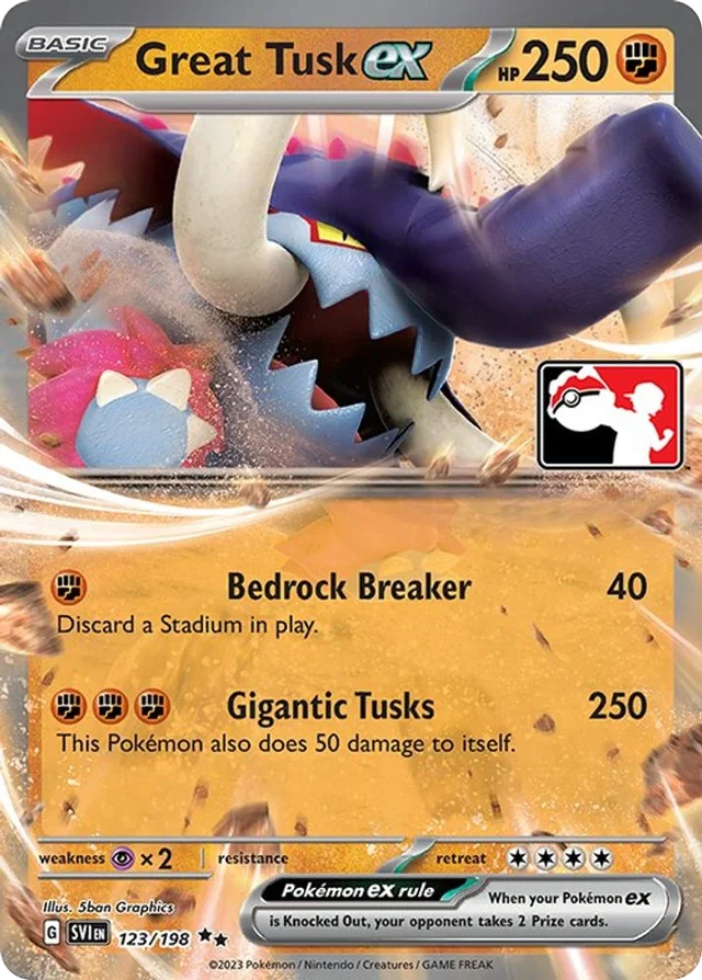 Great Tusk ex 14/163 from Play! Pokémon Prize Pack Series Three