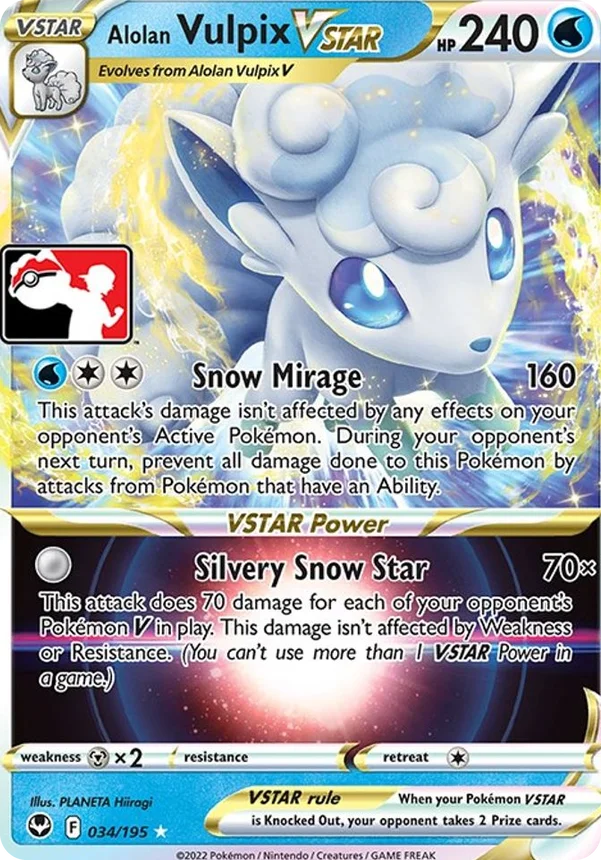 Alolan Vulpix VSTAR 54/163 from Play! Pokémon Prize Pack Series Three