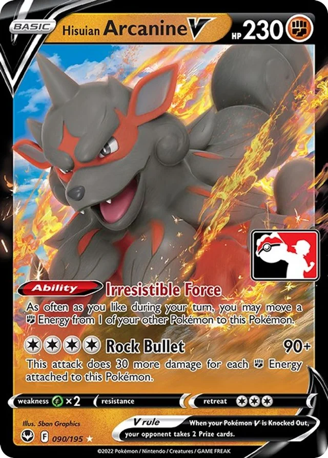 Hisuian Arcanine V 60/163 from Play! Pokémon Prize Pack Series Three