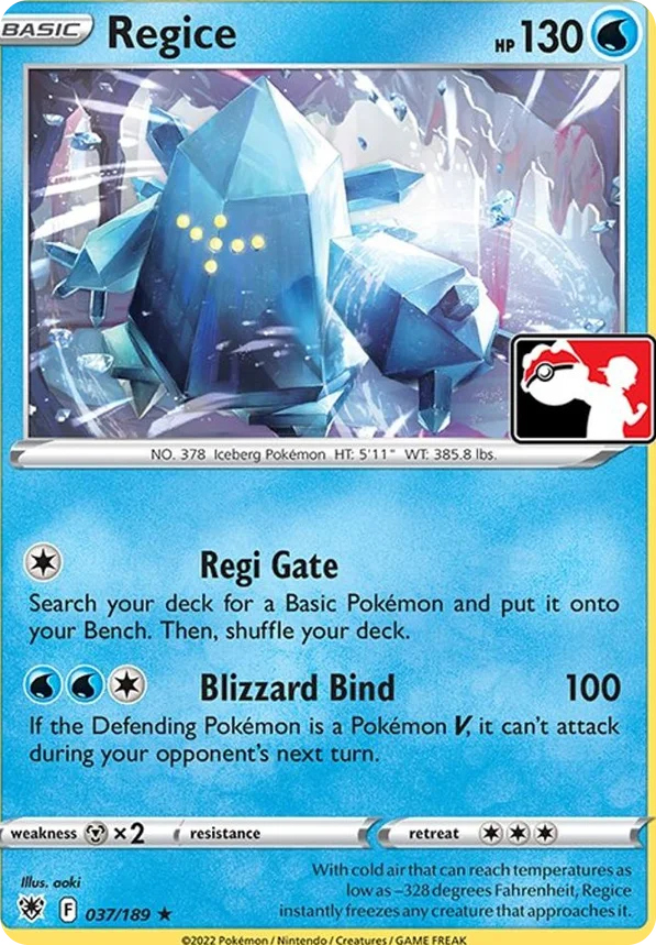 Regice 108/163 from Play! Pokémon Prize Pack Series Three