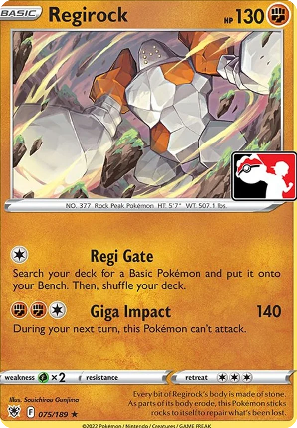 Regirock 116/163 from Play! Pokémon Prize Pack Series Three
