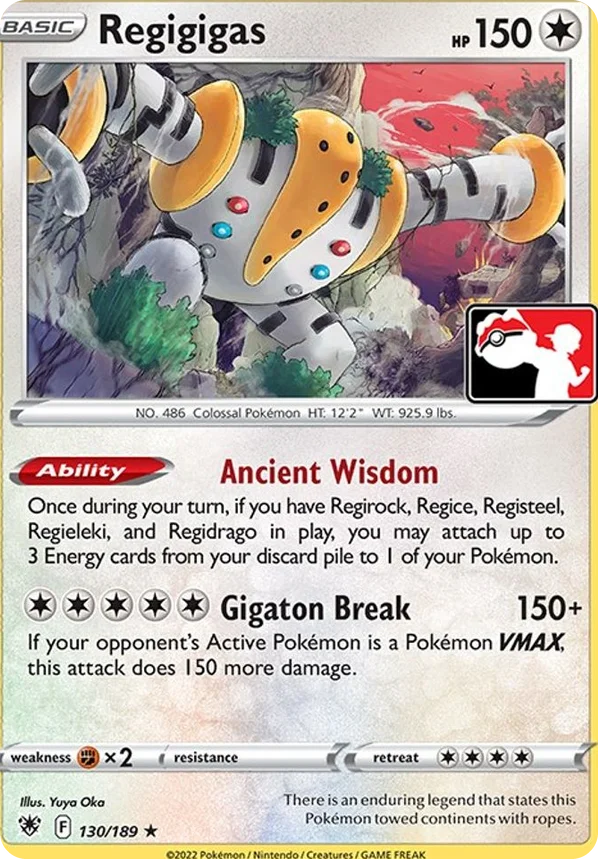 Regigigas 122/163 from Play! Pokémon Prize Pack Series Three