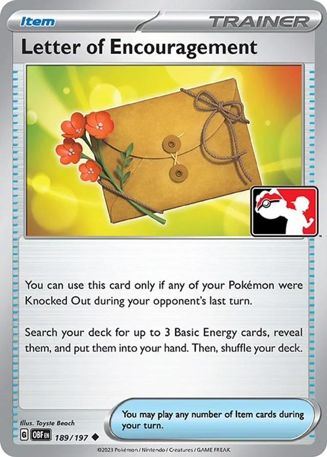 Letter of Encouragement 7/86 from Play! Pokémon Prize Pack Series Four