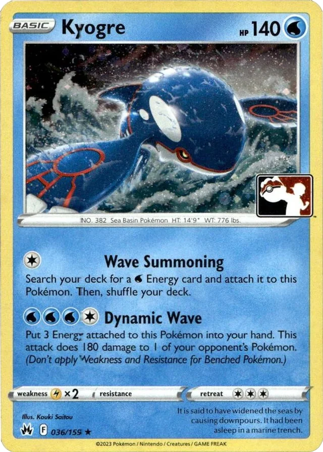Kyogre 62/86 from Play! Pokémon Prize Pack Series Four