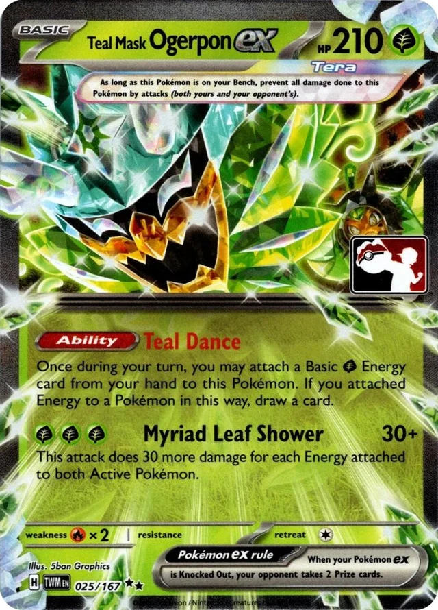 Teal Mask Ogerpon ex 28/94 from Play! Pokémon Prize Pack Series Six