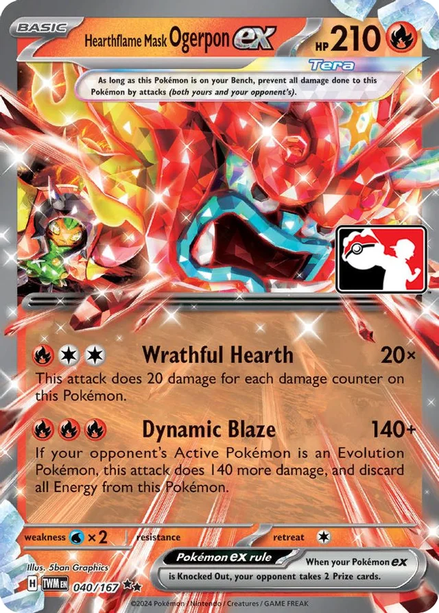 Hearthflame Mask Ogerpon ex 30/94 from Play! Pokémon Prize Pack Series Six