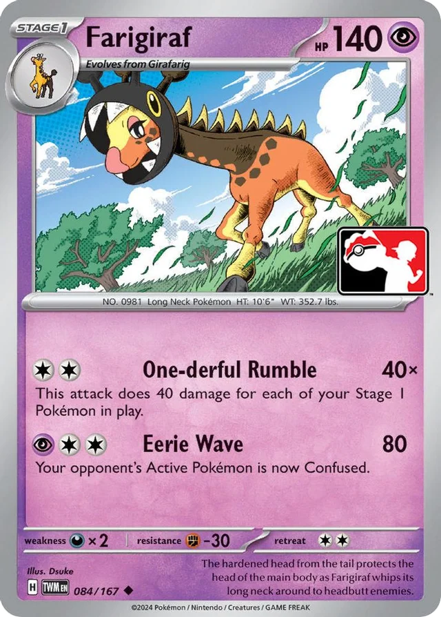 Farigiraf 35/94 from Play! Pokémon Prize Pack Series Six