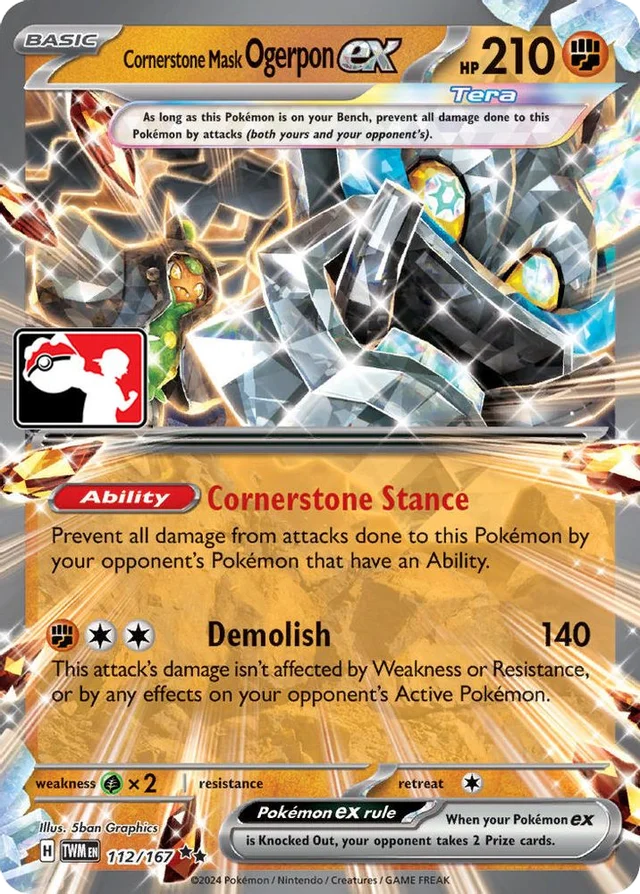 Cornerstone Mask Ogerpon ex 39/94 from Play! Pokémon Prize Pack Series Six