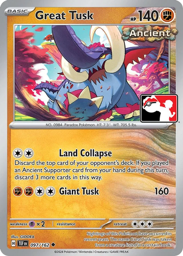 Great Tusk 56/94 from Play! Pokémon Prize Pack Series Six