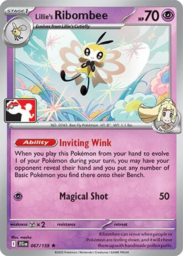 Lillie's Ribombee 6/96 from Play! Pokémon Prize Pack Series Seven