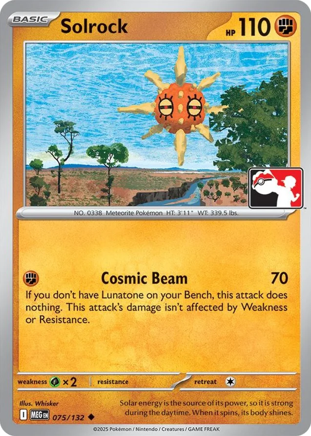 Solrock 9/90 from Play! Pokémon Prize Pack Series Eight