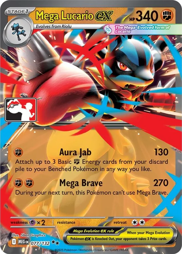 Mega Lucario ex 10/90 from Play! Pokémon Prize Pack Series Eight