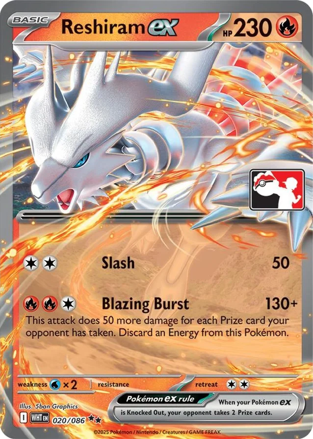 Reshiram ex 43/90 from Play! Pokémon Prize Pack Series Eight