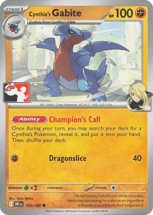 Cynthia's Gabite 53/90 from Play! Pokémon Prize Pack Series Eight