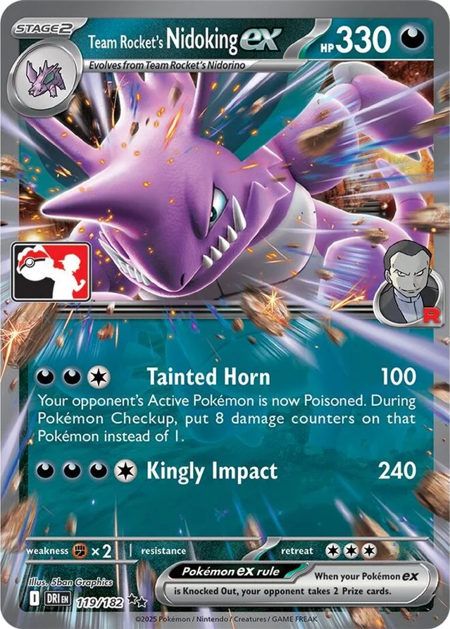 Team Rocket's Nidoking ex 55/90 from Play! Pokémon Prize Pack Series Eight