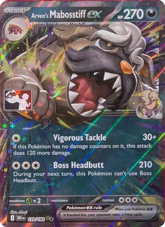 Arven's Mabosstiff ex 57/90 from Play! Pokémon Prize Pack Series Eight