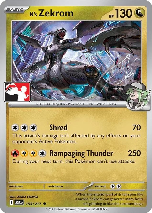 N's Zekrom 24/80 from Play! Pokémon Prize Pack Series Nine