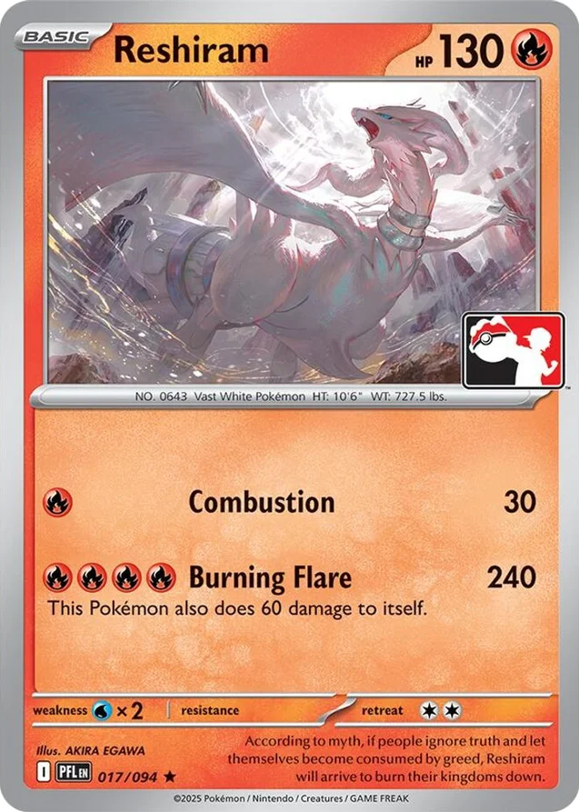 Reshiram 31/80 from Play! Pokémon Prize Pack Series Nine