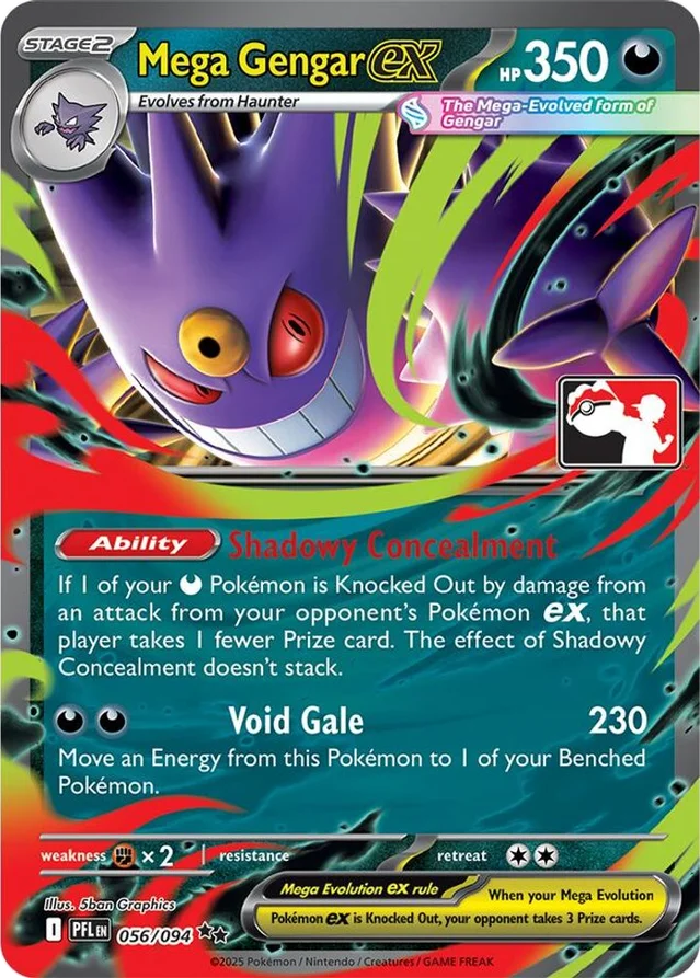 Mega Gengar ex 34/80 from Play! Pokémon Prize Pack Series Nine