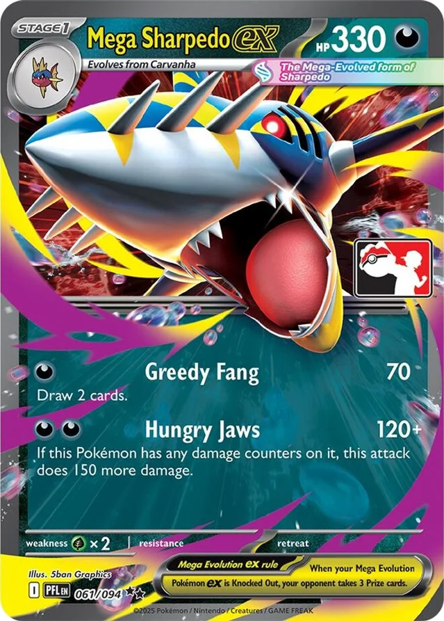 Mega Sharpedo ex 35/80 from Play! Pokémon Prize Pack Series Nine
