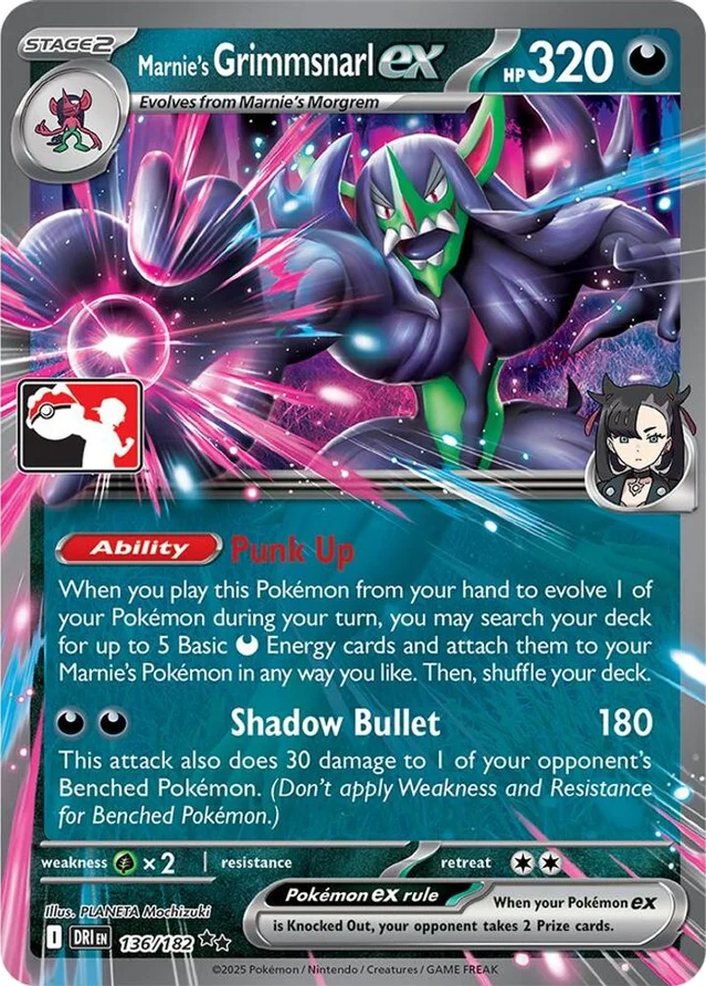Marnie's Grimmsnarl ex 74/80 from Play! Pokémon Prize Pack Series Nine