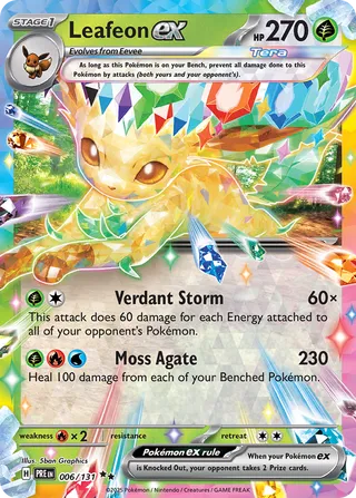 Leafeon ex 6/180 from Prismatic Evolutions