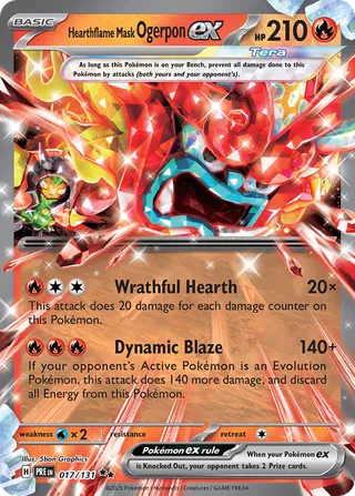 Hearthflame Mask Ogerpon ex 17/180 from Prismatic Evolutions