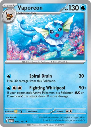 Vaporeon 22/180 from Prismatic Evolutions