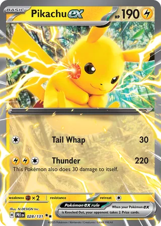 Pikachu ex 28/180 from Prismatic Evolutions