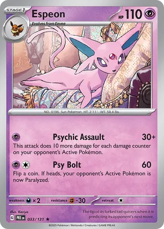 Espeon 33/180 from Prismatic Evolutions
