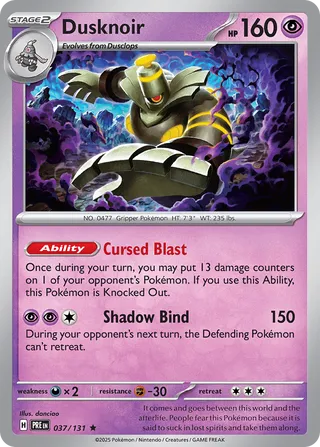Dusknoir 37/180 from Prismatic Evolutions