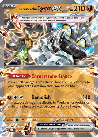 Cornerstone Mask Ogerpon ex 58/180 from Prismatic Evolutions