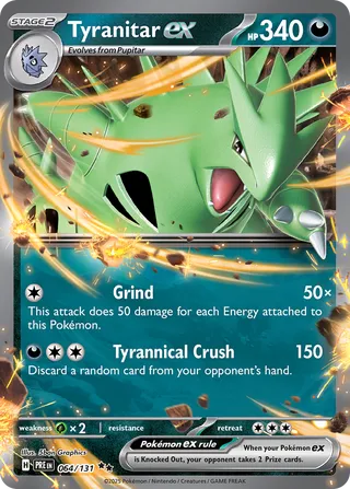 Tyranitar ex 64/180 from Prismatic Evolutions