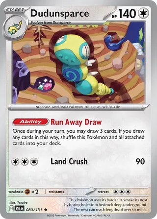 Dudunsparce 80/180 from Prismatic Evolutions