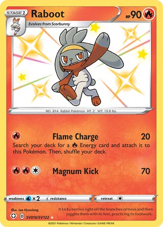 Raboot 16/122 from Shining Fates (Shiny Vault)