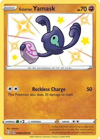Galarian Yamask 65/122 from Shining Fates (Shiny Vault)