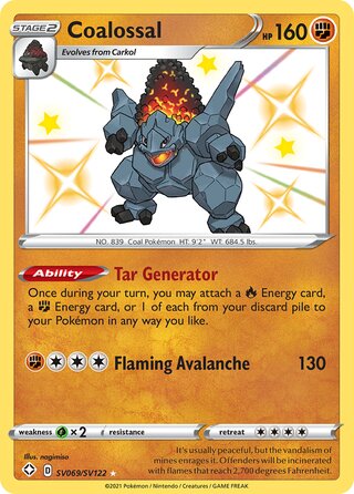Coalossal 69/122 from Shining Fates (Shiny Vault)